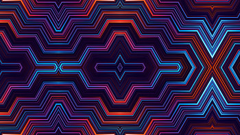 Geometric, orange, red, pink, blue, symmetry, purple HD wallpaper