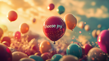 Choose Joy: A Vibrant of Balloons, Choose Joy, balloon, motivational HD wallpaper
