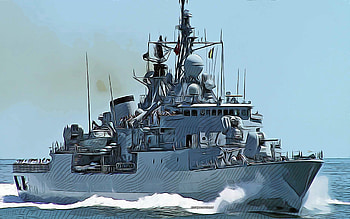TCG Yildirim, F-243, , vector art, TCG Yildirim drawing, Turkish Naval Forces, creative art, TCG Yildirim art, F243, vector drawing, abstract ships, TCG Yildirim F-243, Turkish Navy HD wallpaper