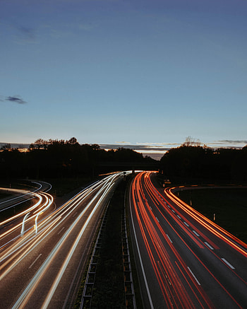 Nature, Lights, Road, Lines, Long Exposure, Highway HD phone wallpaper