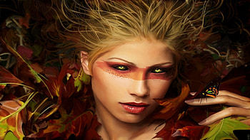 ★..DOM LIFE..★, colors, wonderful, wild, charm, artistic, blindfolded, butterflies, animals, autumn, lips, amazing, female, art, eyes, other, beautiful, Cgi, leaves, love, cool, face, dom Life, nature, girls, women, lovely, splendor HD wallpaper