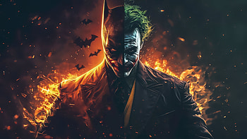 Batman X Joker Symphony, batman, joker, superheroes, artwork, digital-art, ai HD wallpaper