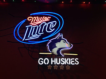 Miller Lite Go Huskies Neon Sign University of Washington NCAA Neon Light HD wallpaper