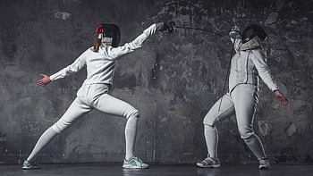 Fencing tournaments, Fast-paced duels, Fencing champions, Strategic moves HD wallpaper