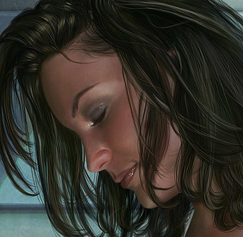 Three lines, cg, fantasy, face, digital art, girl, female HD wallpaper