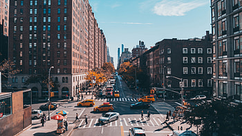 Amsterdam Avenue, New York Streets HD wallpaper