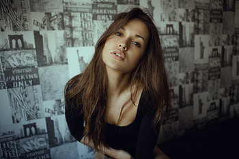 Girl, brunette, model, stare HD wallpaper