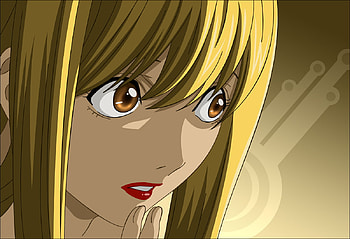 amane misa death note, blonde, cute, girl, close up, shinigami, pretty, red, face, lips HD wallpaper