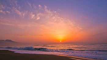 Sunset Sky over Beach, nature, ocean, sunsets, beaches HD wallpaper