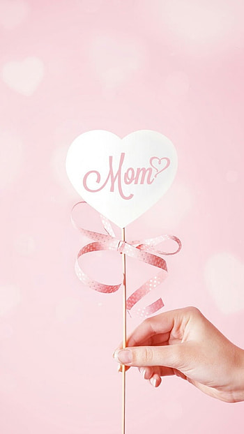 Mothers Day, Cute Heart, pink background HD phone wallpaper