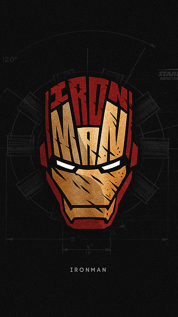 Iron Man Suprhero Mini, symbol, art, minimal, iron-man HD phone wallpaper