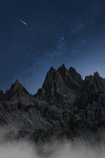 Nature, Mountains, Night, Starry Sky HD phone wallpaper