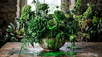 Emerald Bloom — Green, Green, Succulent, Bowl HD wallpaper