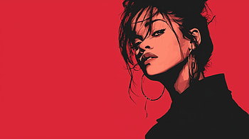 Scarlet Pop Icon — Minimalist, Red, Celebrity, Minimalist, Rihanna, Girl HD wallpaper
