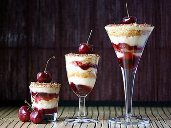 icecream, summer, glass, cherry HD wallpaper