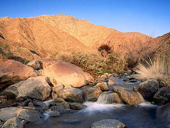 Beautiful creek, creek, brown, water, rocks, stones, boulder HD wallpaper