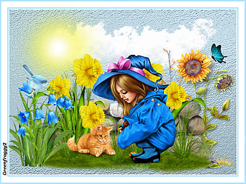 IN THE GARDEN, ART, GIRL, GARDEN, ABSTRACT HD wallpaper