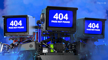 Chiptos X 3D Robot CRT TV Head Monitor NFT Background 404 Not Found, 404 Not Found, blue screen of death HD wallpaper