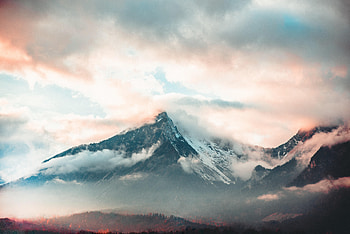 View From Above, Nature, Clouds, Mountain, Vertex, Top, Peak, Fog HD wallpaper