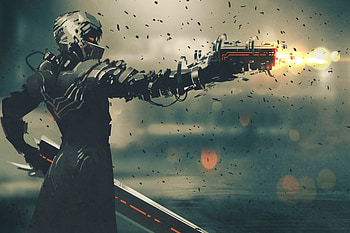 Sci Fi Character In Futuristic Suit Weapon, scifi, artist, artwork, digital-art HD wallpaper