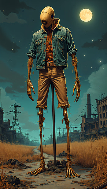 Haunting Scarecrow: A Unique , surreal HD phone wallpaper