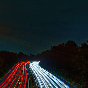 Night, Dark, Road, Turn, Illumination, Backlight, Long-Term Exposure HD phone wallpaper