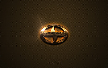 Scion golden logo, artwork, brown metal background, Scion emblem, Scion logo, brands, Scion HD wallpaper
