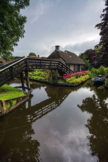 Beautiful villages in Europe, Giethoorn, Netherlands, Landscape HD phone wallpaper