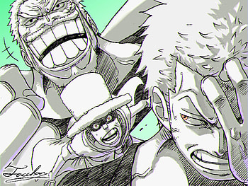 Garp, Kaku, and Zoro, Anime, One Piece, Roronoa Zoro, Monkey D. Garp, Kaku (One Piece) HD wallpaper