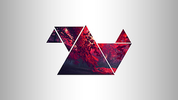 Triangle, Forest landscape, Red triangle, Nature-inspired HD wallpaper
