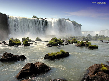 waterfall, nature, rocks, scenic HD wallpaper