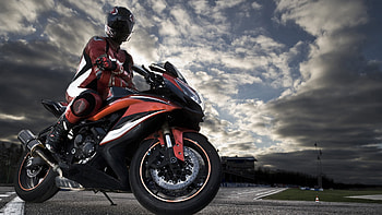 Black and red motorcycle, Sporty and daring, Heart-racing experience, Moto adrenaline HD wallpaper