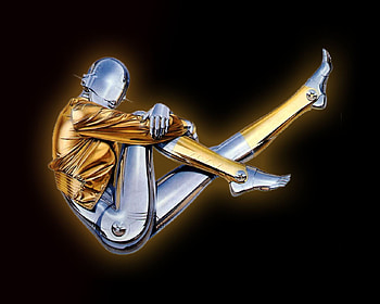 Hajime Sorayama, girl, robot, dark, crome HD wallpaper