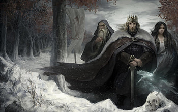 Harbinger Chronicles, winter, sword, art, girl, wizard, tale, fantasy, king, game HD wallpaper