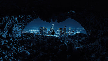 Batman Gaze From The Batcave, batman, superheroes, artwork, artist, digital-art, behance HD wallpaper