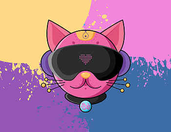 Pinkcat, artist, artwork, cat, dribbble HD wallpaper