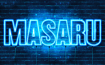 Happy Birtay Masaru, , blue neon lights, Masaru name, creative, Masaru Happy Birtay, Masaru Birtay, popular japanese male names, with Masaru name, Masaru HD wallpaper