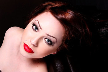PRETTY WOMAN, pretty, red, eyes, face, lips, woman HD wallpaper