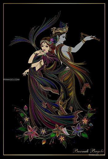 Radha Krishna Black HD phone wallpaper
