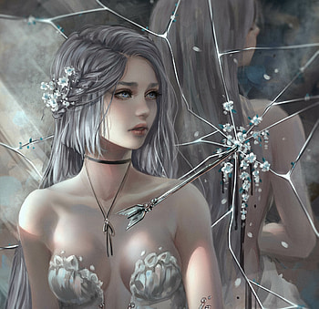 Mirror, Girl, Portrait, Art, Pretty HD wallpaper