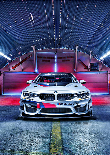 BMW, car, automotive, bmw gt4, lighting, racecar HD phone wallpaper