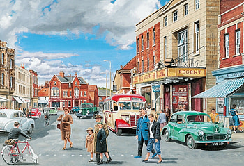 The Regent, bus, car, vintage, cinema, painting, regent HD wallpaper