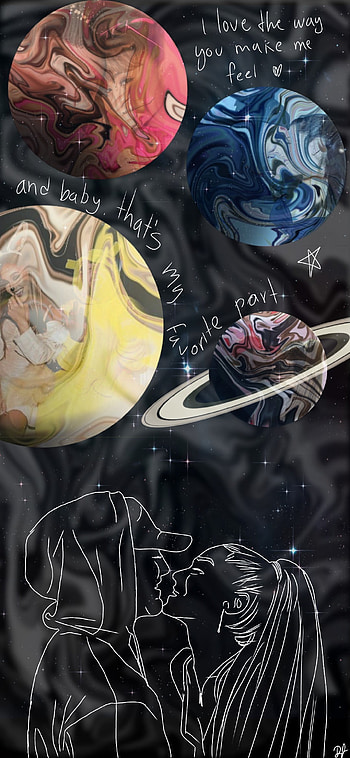 The way, love, ariana, miller, music, planets, galaxy, colors, grande, mac, space HD phone wallpaper