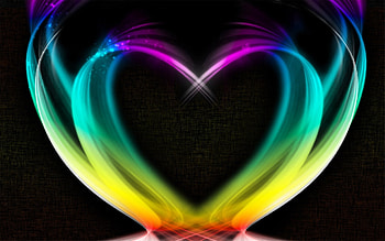 heart shape rainbow colored HD wallpaper