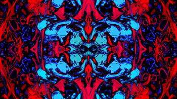 Red Blue Fractal Stains Abstraction Abstract HD wallpaper