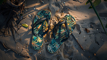 Flip Flops on Sand -, flip flops, sand, beach, summer, footwear HD wallpaper