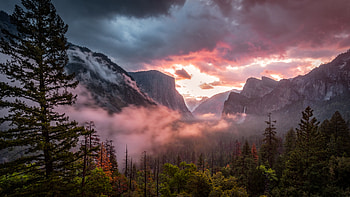 Yosemite Valley Morning Scenery HD wallpaper