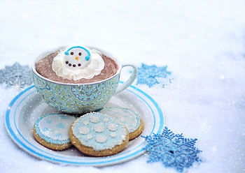 blue, winter, snowflake, cookies HD wallpaper