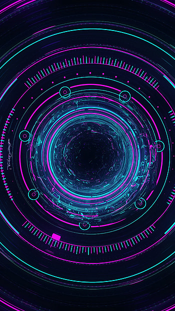 Art, Violet, Circles, Backlight, Illumination, Glow, Purple HD phone wallpaper
