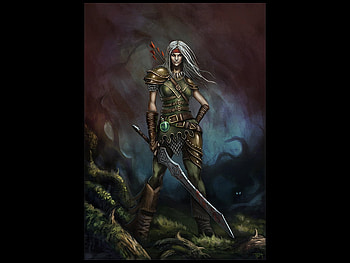 Fem-warrior, sword, fantasy, warrior, female HD wallpaper